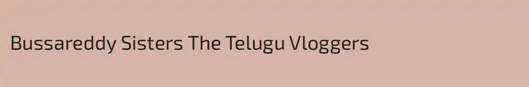 Bussareddy Sisters The Telugu Vloggers
